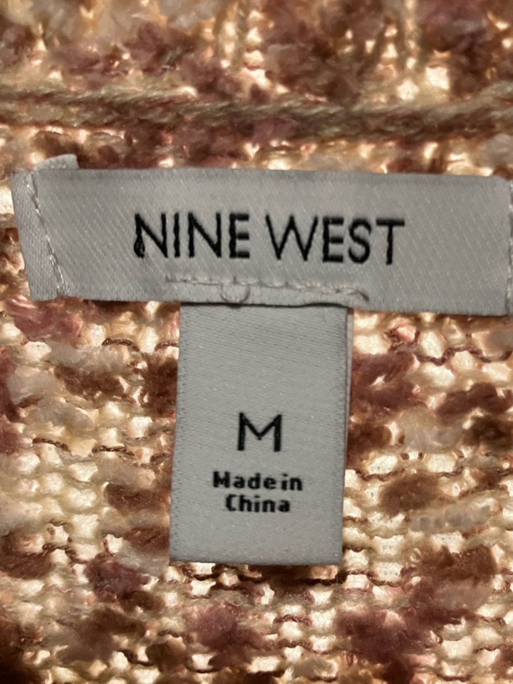 Nine West Marled Crewneck Sweater in Blush and Cream - Picture 2 of 14
